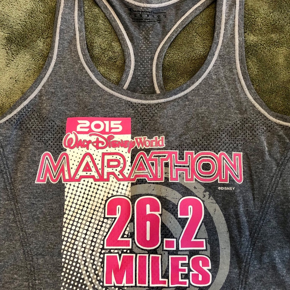 runDisney Gray & Pink 2015 Walt Disney World Marathon Athletic Tank